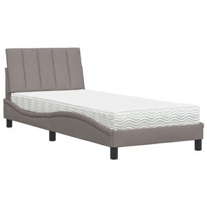 vidaXL Bed with Mattress "Hanko" Taupe 80x200 cm Fabric