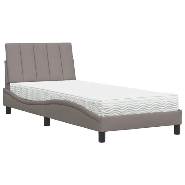 vidaXL Bed with Mattress "Hanko" Taupe 80x200 cm Fabric