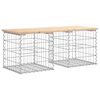 vidaXL Trädgårdsbänk gabion-design 103x44x42 cm massiv furu