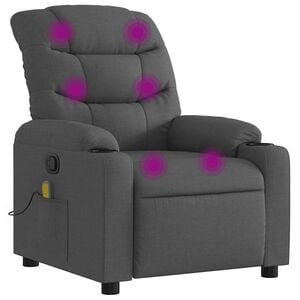 vidaXL Massagef&aring;t&ouml;lj m&ouml;rkgr&aring; tyg