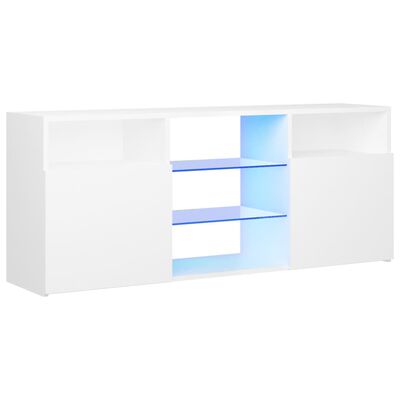 vidaXL TV-bänk med LED-belysning vit 120x30x50 cm
