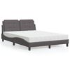 vidaXL Bed with Mattress "Zadar" Grey 140x200 cm Faux Leather