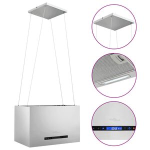 vidaXL H&auml;ngande k&ouml;ksfl&auml;kt touchsensor LCD 55 cm rostfritt st&aring;l