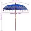 vidaXL Balinesisk Parasol Bl&aring; 215 x 215 x 260 cm Bomull