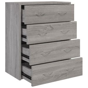 vidaXL Sk&auml;nk med 4 l&aring;dor 60x30,5x71 cm gr&aring; sonoma