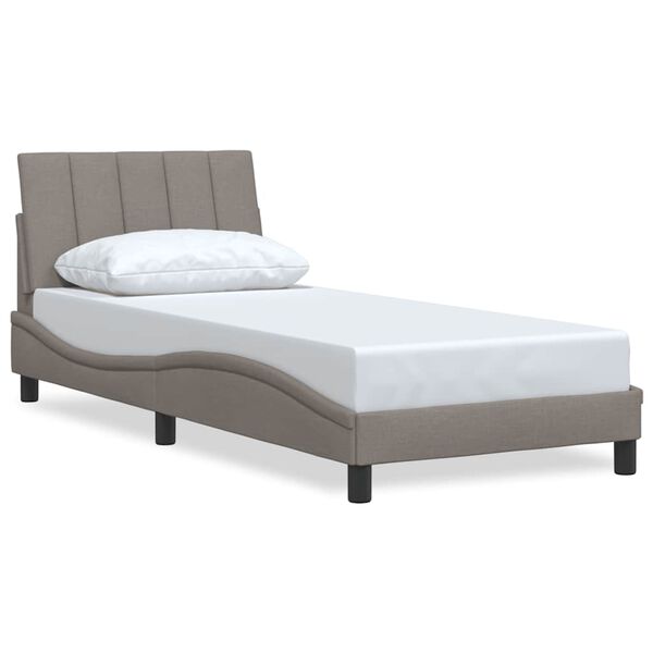 vidaXL Bed Frame without Mattress "Hanko" Taupe 90x190 cm Fabric