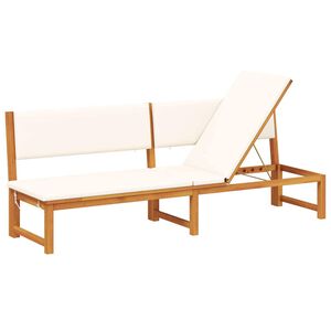 vidaXL Solstol Reclining Brun 200 x 57 x 75cm Massivt akaciaträ