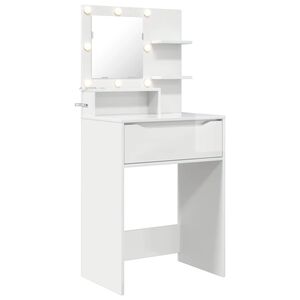 vidaXL S&auml;ngrum Smyckesbord H&ouml;gblanka vita 80 x 39,6 x 135 cm
