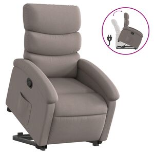 vidaXL Reclinerf&aring;t&ouml;lj med uppresningshj&auml;lp taupe tyg