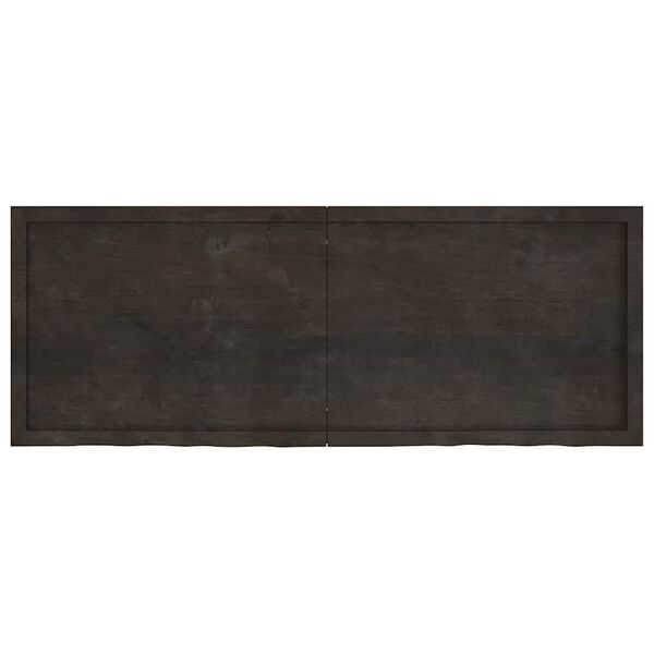 vidaXL Vägghylla mörkbrun 160x60x(2-4) cm behandlad massiv ek