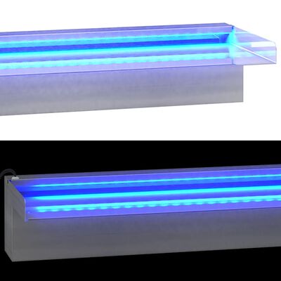 vidaXL Vattenfall med RGB LED rostfritt stål 60 cm