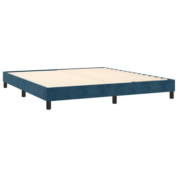 vidaXL Boxspring-s&auml;ngram m&ouml;rkbl&aring; 180x200 cm sammet