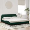 vidaXL Bed with Mattress "Dover" Dark Green 180x200 cm Velvet