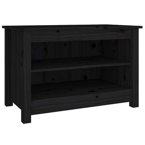 vidaXL Skob&auml;nk svart 70x38x45,5 cm massiv furu