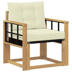 vidaXL Utomhussoffa Massivt Akaciatr&auml; och Textilene Vit