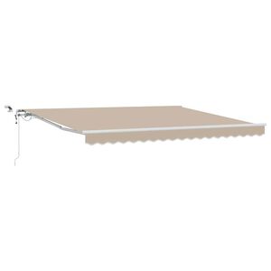 vidaXL Utf&auml;llbar markis Beige 400 &times; 300 cm Polyester och metall