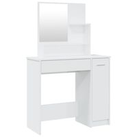 vidaXL Sminkbord med spegel vit högglans 86,5x35x136 cm