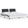 vidaXL Bed Frame with LED without Mattress "Zadar" White and Black 200x200 cm