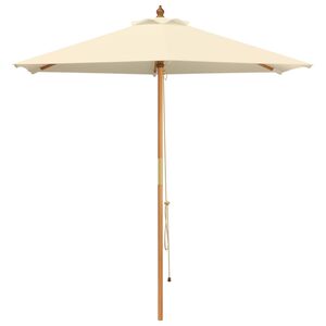 vidaXL Tr&auml;dg&aring;rdsparasol &Oslash; 210 x 237 cm Massiv Eukalyptus Tr&auml; Gr&auml;ddvit