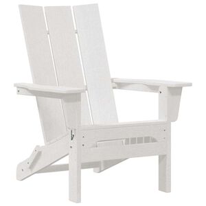 vidaXL Fällbar Adirondack Stol Vit 74.5 x 80.5 x 90cm HDPE