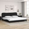 vidaXL Bed Frame without Mattress "Hvar" Black and White 200x200 cm Faux Leather