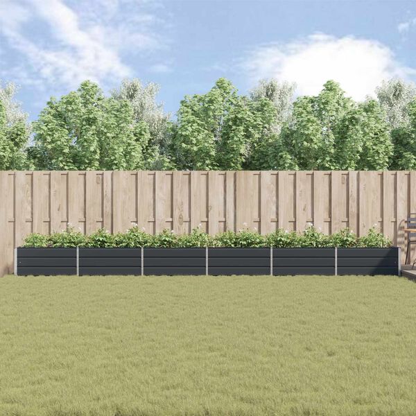 vidaXL Planteringsk&auml;rl Antracit 195 x 100 x 45 cm Galvaniserat St&aring;l