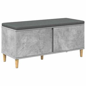 vidaXL Hallb&auml;nk BetongGr&aring; 100 x 38 x 46 cm Konstruerat Tr&auml; och Tyg