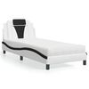 vidaXL Bed "Viana" with Mattress White and Black 80x200 cm Faux Leather