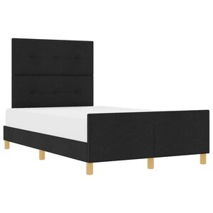 vidaXL S&auml;ngram med huvudgavel Svart 120 x 200 cm tyg