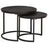 vidaXL Nesting Kaffe Bord 2 pcs Svart Massivt Mangotr&auml; och st&aring;l