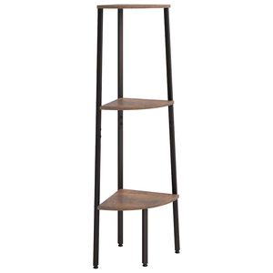vidaXL H&ouml;rnhylla 3 hyllplan m&ouml;rkbrun och svart 45,5x31,5x120 cm