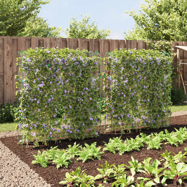 vidaXL Tr&auml;dg&aring;rdsspalj&eacute;er f&ouml;r kl&auml;tterv&auml;xter 2 st U-formad st&aring;l