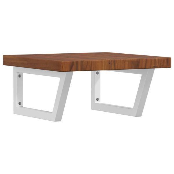 vidaXL V&auml;ggmonterad handfatshylla st&aring;l och massiv ek