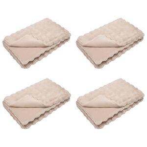 vidaXL Halkfri filt i konstgjord kaninf&auml;ll Olite 4 st Beige 8.1 kg