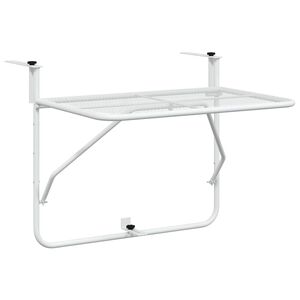 vidaXL Balkongbord vit 60x40 cm st&aring;l