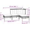 vidaXL Loungegrupp för trädgården med dynor 8 delar grå konstrotting