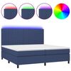 vidaXL Rams&auml;ng med madrass & LED bl&aring; 200x200 cm tyg