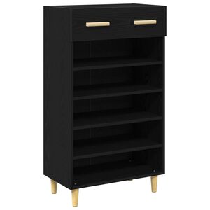 vidaXL Skosk&aring;p 60 x 35 x 105 cm Konstruerat tr&auml; Svart ek
