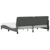vidaXL Bed with Mattress Dark Grey 200x200 cm Fabric