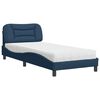 vidaXL Bed with Mattress "Hvar" Blue 90x200 cm Fabric
