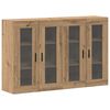 vidaXL V&auml;ggmonterade Sk&aring;p 2 st artisan ek 69,5 x 34 x 90 cm