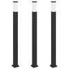 vidaXL Pollare med sensor 3 st 110 cm svart IP44