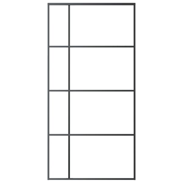 vidaXL Skjutdörr ESG-glas och aluminium 102,5x205 cm svart