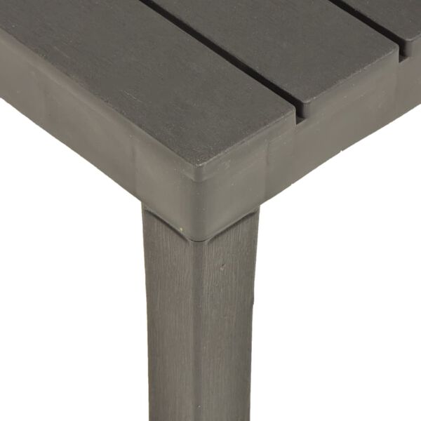 vidaXL Tr&auml;dg&aring;rdsbord antracit 78x78x31 cm plast