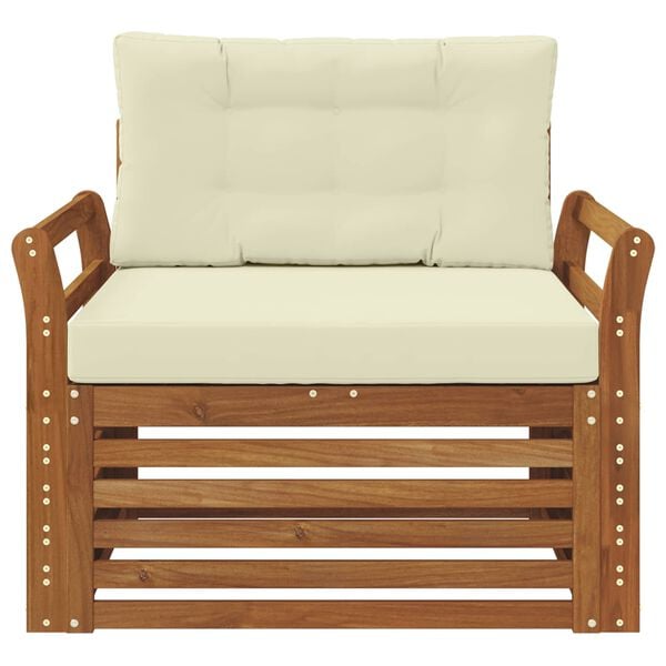 vidaXL Utomhussoffset Massivt akaciatr&auml; och polyester Naturf&auml;rg