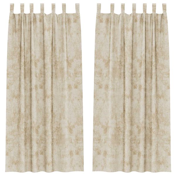 vidaXL Sammetsgardiner med gardiner 2 pcs Kr&auml;m 245 x 140 cm Sammet