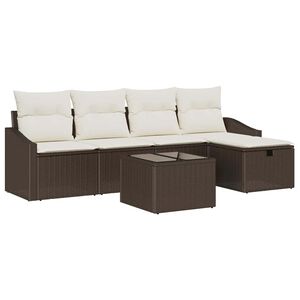 vidaXL Soffset med kudde 6 pcs konstrotting