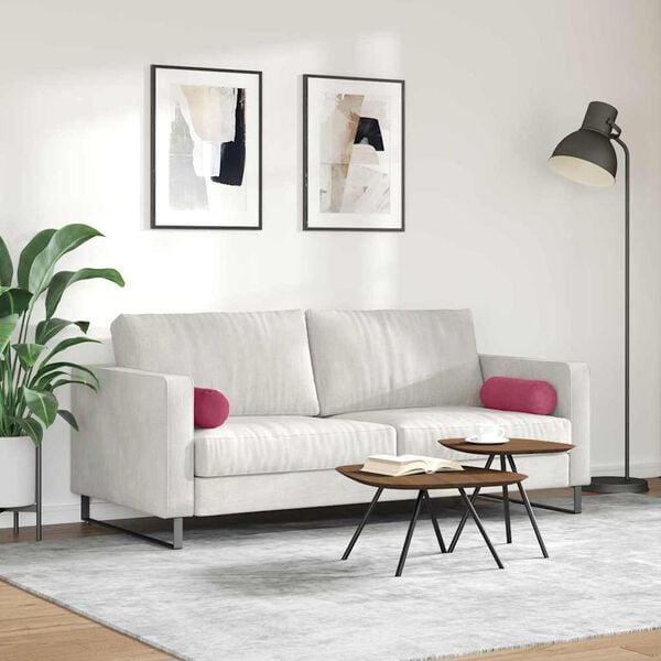 vidaXL Bolsterkuddar 2 pcs Vinr&ouml;d &Oslash; 15 x 40 cm Kordread tyg