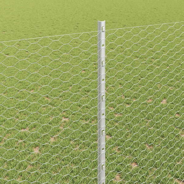 vidaXL St&auml;ngsel med stolpe Silver 1,6 x 10 m St&aring;l