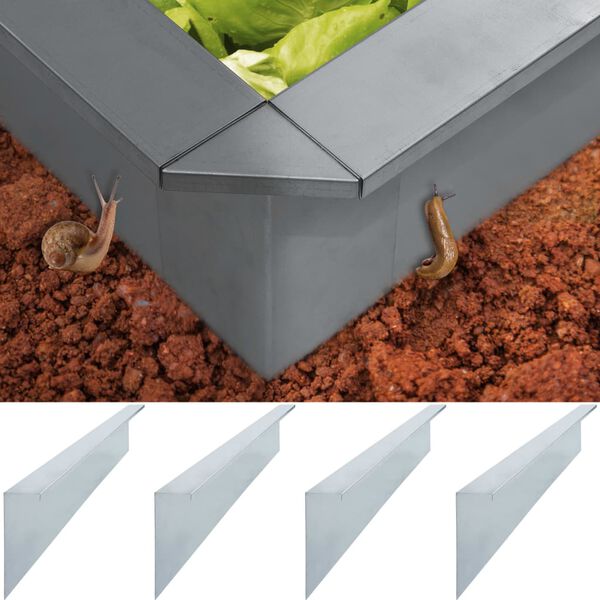 vidaXL Snigelkanter 4 st galvaniserat st&aring;l 150x7x25 cm 0,7 mm